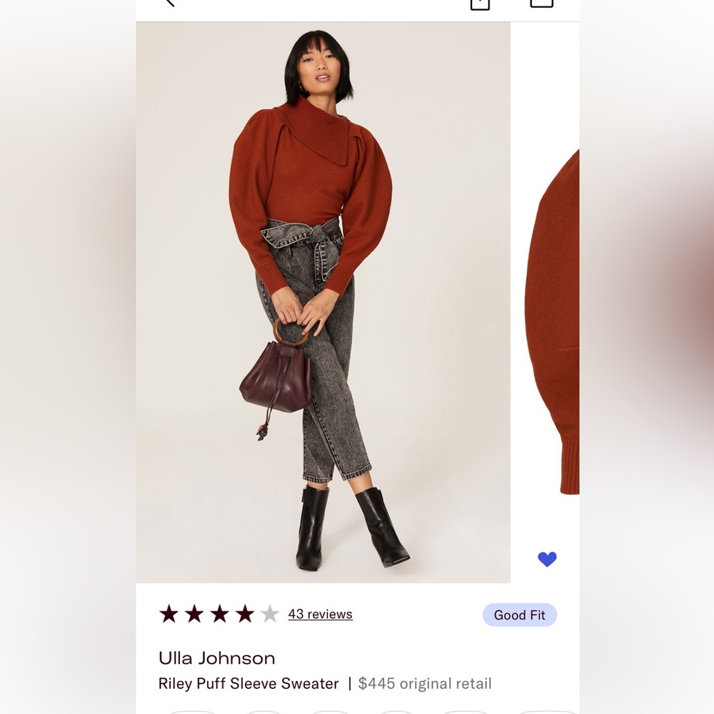 Ulla Johnson Terracotta Cowl Neck Sweater